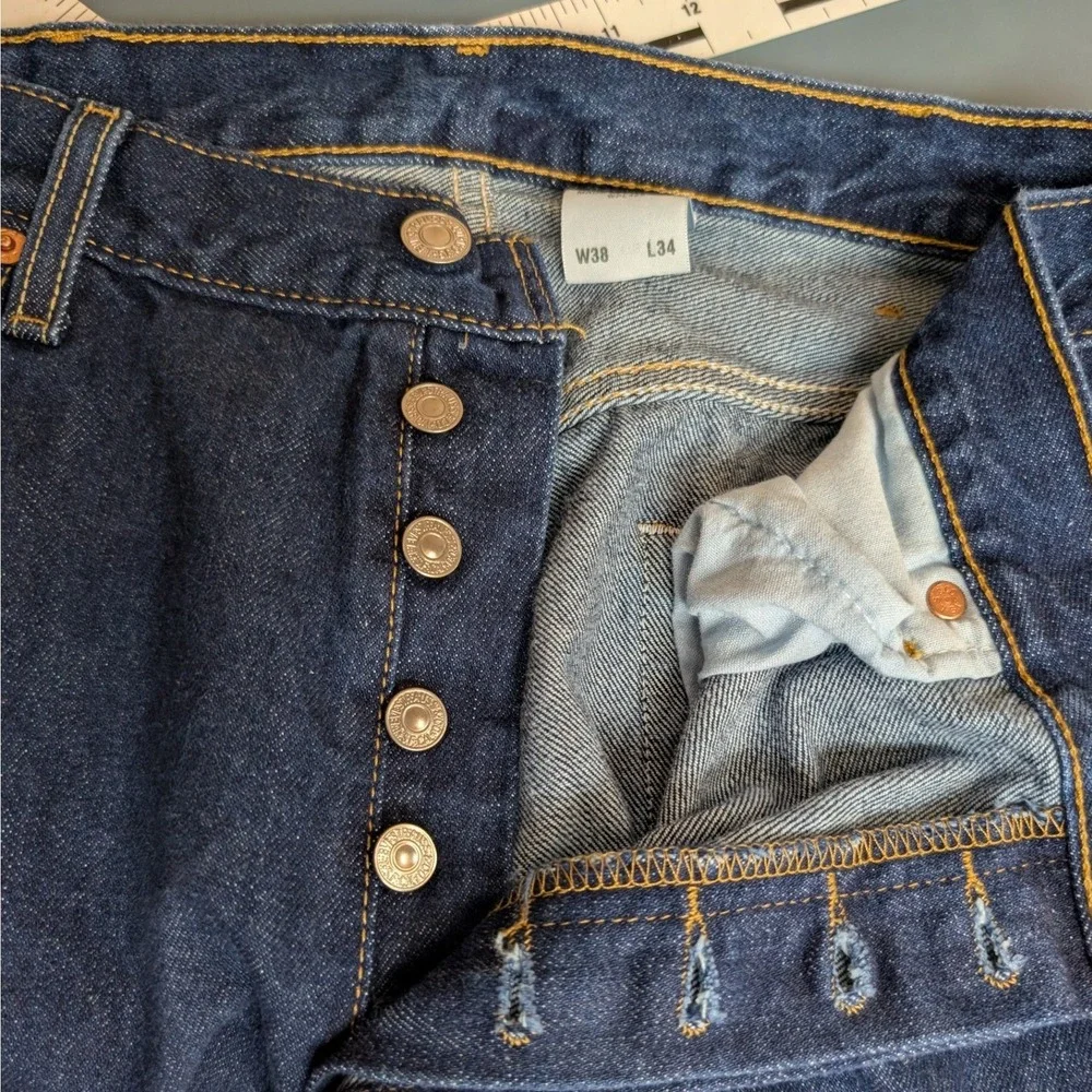 Y2K Levi's 501 Original Fit Jeans Mens 38x34(36x33.5) Straight Leg Denim